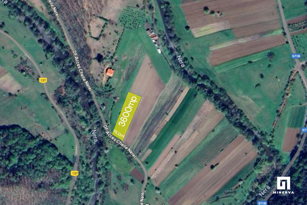 Teren 3600 mp pe drumul de acces in Cheile Nerei – Oportunitate excelenta! 