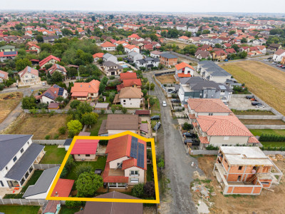 Casă mare 5 camere+casă mică, panouri, curte amenajată – Giroc. Comision 0