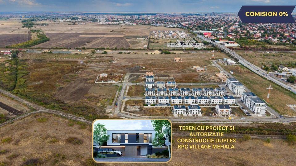 Teren 440 mp, cu autorizatie duplex, strada asfaltata, Mehala, Comision 0