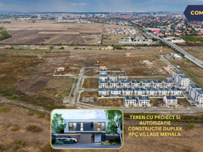 Teren 440 mp, cu autorizatie duplex, strada asfaltata, Mehala, Comision 0