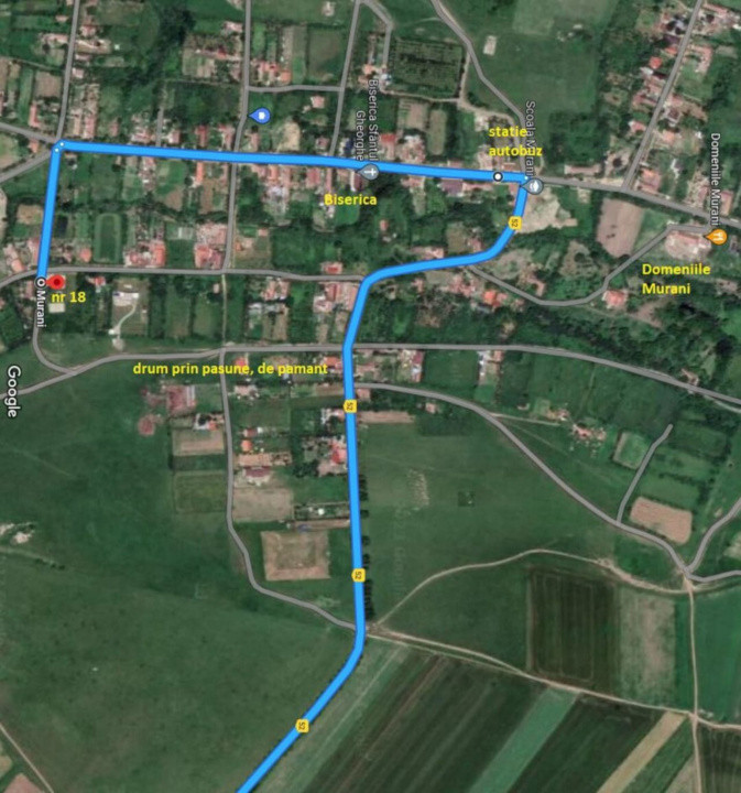 Teren intravilan 1.584 mp | 2 fronturi stradale | Murani | Comision 0%