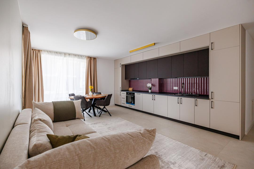 Apartament mobilat si utilat, terasa 12,80 mp, parcare subterana | Comision 0