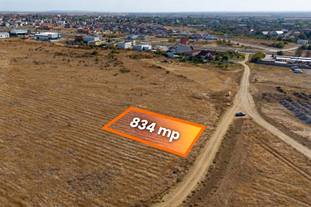 Teren intravilan 834 mp | FS 19,5 m | Giarmata | Comision 0%
